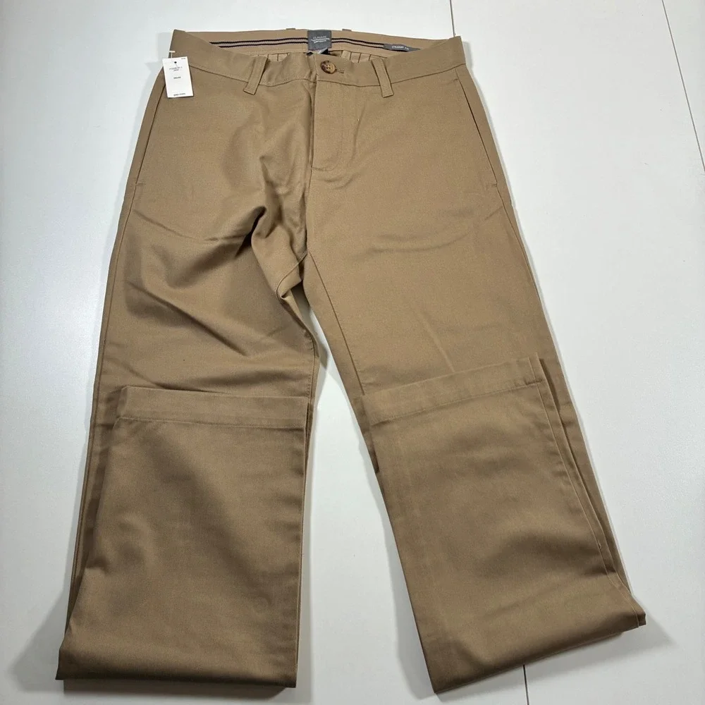 NEW Gap Classic Khakis Pants 28x32 Tan Straight Fit Cotton Chinos 772336-01-1